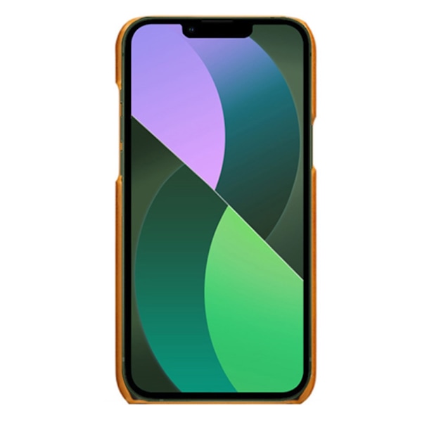 Lædercover med kortholder til iPhone 14 Cognac