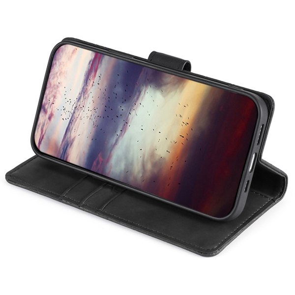 iPhone 14 Etui Krokodillemønster Sort
