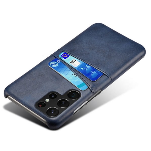 Nahkakuori Korttitasku Samsung Galaxy S22 Ultra Blue