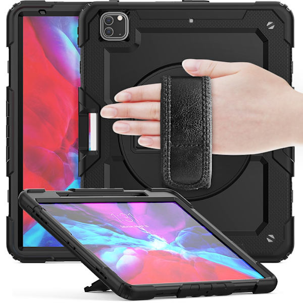 iPad Pro 12.9 3. generation (2018) Stødsikkert Hybridcover Sort