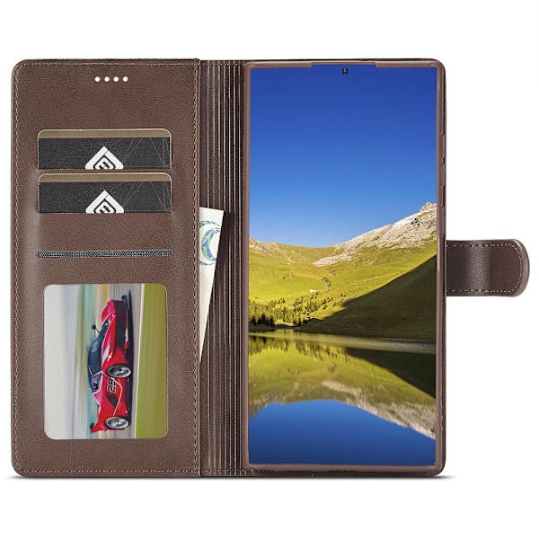LC.IMEEKE Plånboksfodral Samsung Galaxy S22 Ultra Brun