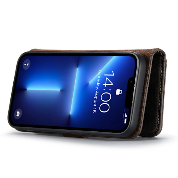 DG.MING 2-in-1 Magnet Wallet iPhone 15 Pro Max Brown