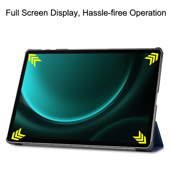 Samsung Galaxy Tab S9 FE Plus Etui Tri-fold Mørkeblå