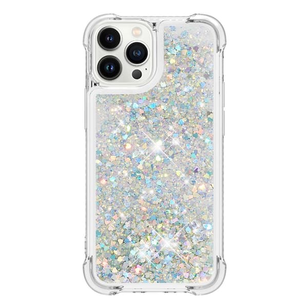 Glitter Bling TPU Skal iPhone 15 Pro Max Silver