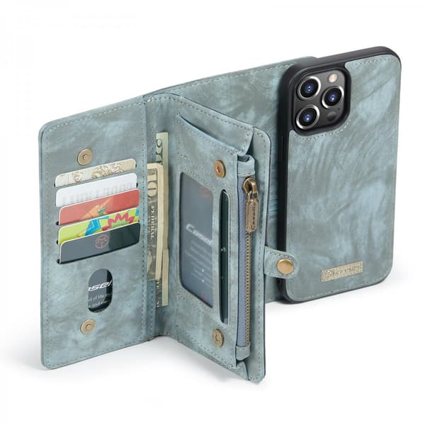 CaseMe Multi-Slot 2 i 1 Plånboksfodral iPhone 13 Pro Max Blå