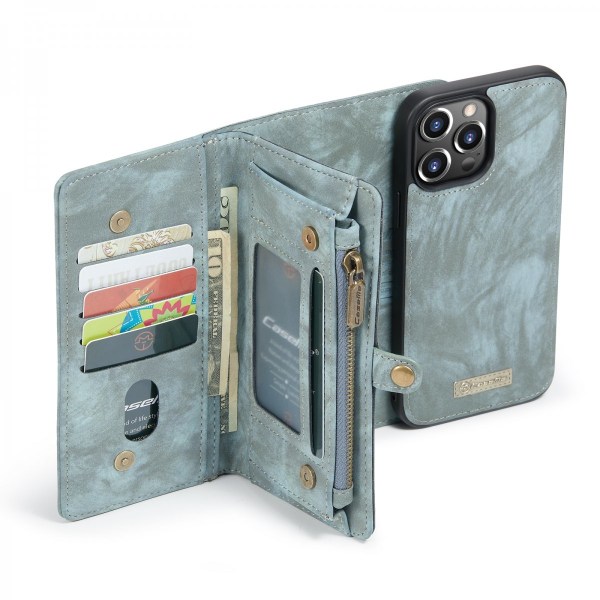 CaseMe Multi-Slot 2 i 1 Pungetui iPhone 13 Pro Max Blå