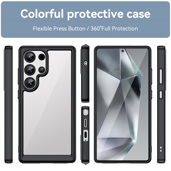 Hybrid Edge Case Samsung Galaxy S25 Ultra Musta