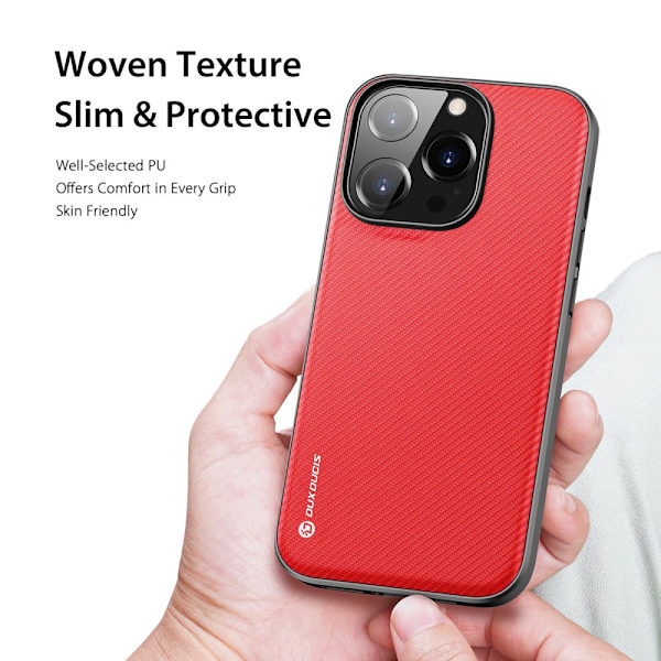 Dux Ducis Fino -sarjan kuori iPhone 14 Prolle, punainen