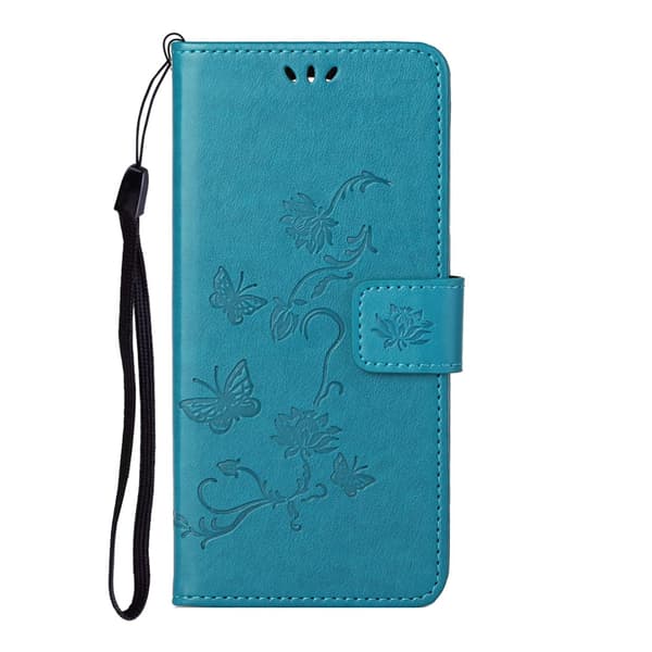 Läderfodral Fjärilar iPhone 13 Pro Max Blå
