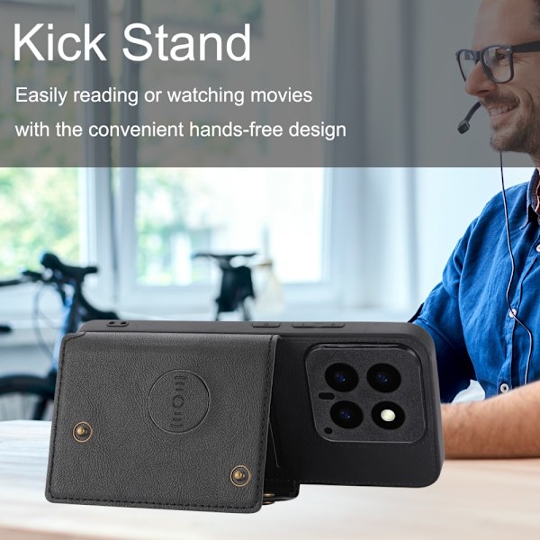 Etui med pung til Xiaomi 14 Pro Sort