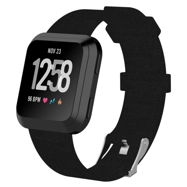 Canvasarmband Fitbit Versa/Versa 2 Svart