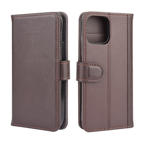 Ægte læder etui iPhone 12 Pro Max Brun
