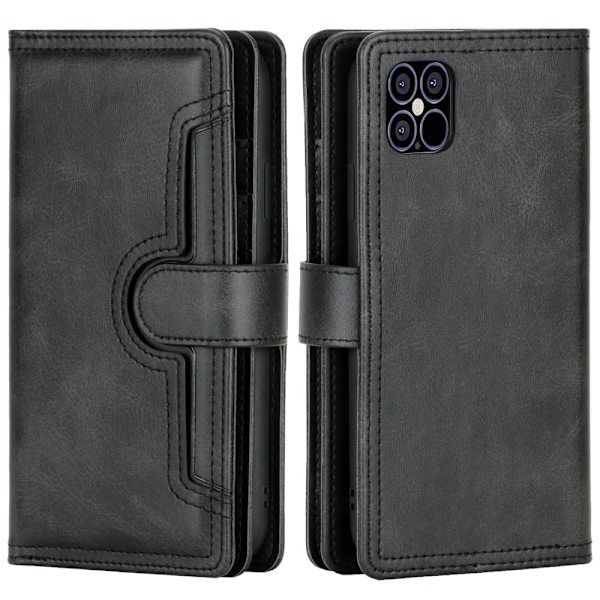 Læder Pung Etui Multi-Slot iPhone 13 Pro Sort