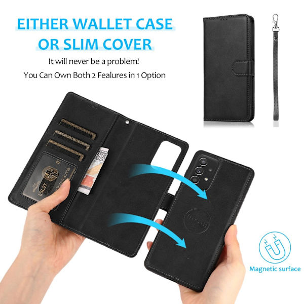 Magnet Leather Wallet Samsung Galaxy A53 Svart