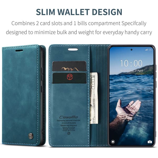 CaseMe Slim Pungetui Xiaomi 14 Pro Blå