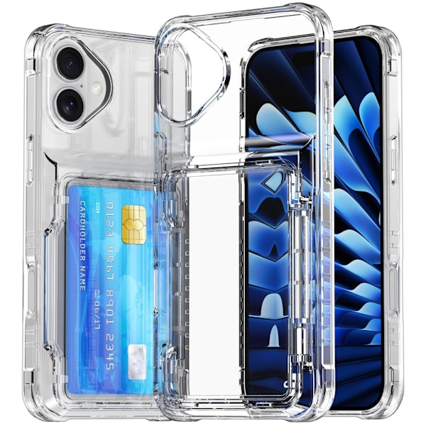 Skal Kortfack Kickstand iPhone 16 Transparent