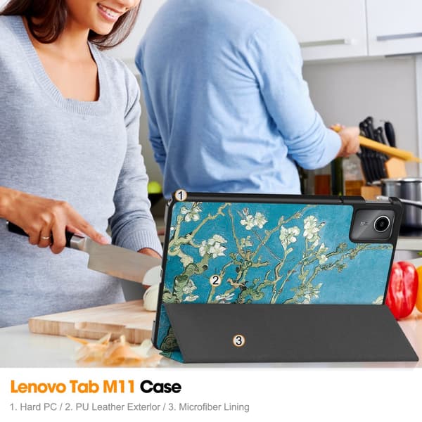 Lenovo Tab M11 Etui Tri-fold Kirsebærblomster