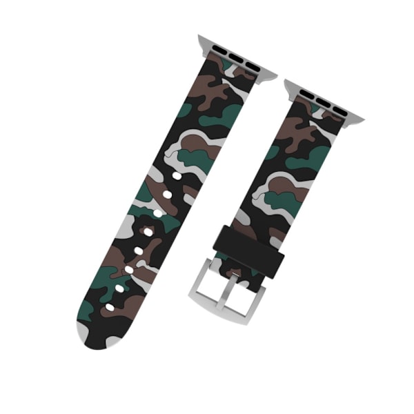 Silikonarmband Apple Watch 42/44/45 mm Kamouflage Grå