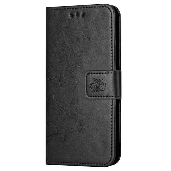 Läderfodral Fjärilar Samsung Galaxy S24 FE Svart