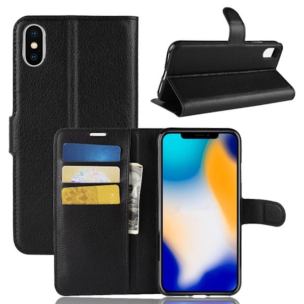 iPhone XS Max -nahkakotelo, musta