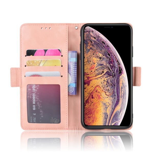 Monikäyttöinen lompakkokotelo iPhone X/XS Pinkki