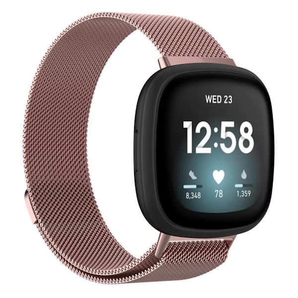 Milanese Loop Armband Fitbit Versa 4/Sense 2 Rosa (S)