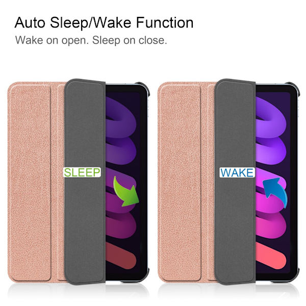 iPad Mini 7th Gen (2024) Fodral Tri-fold Rosa