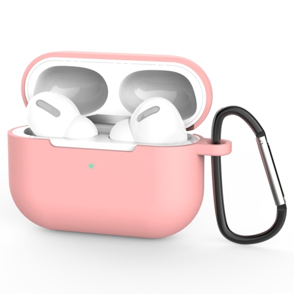 Silikoneskal med karabinhage Apple AirPods Pro Pink