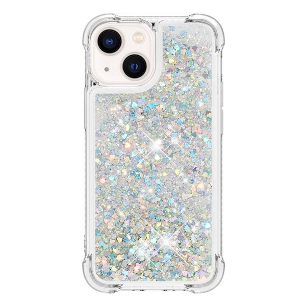 Glitter Bling TPU Case iPhone 15 Plus Silver