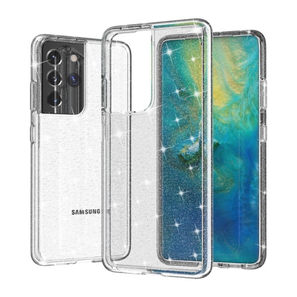 Suojakuori Glittery Powder Design Samsung Galaxy S21 Ultra Clear