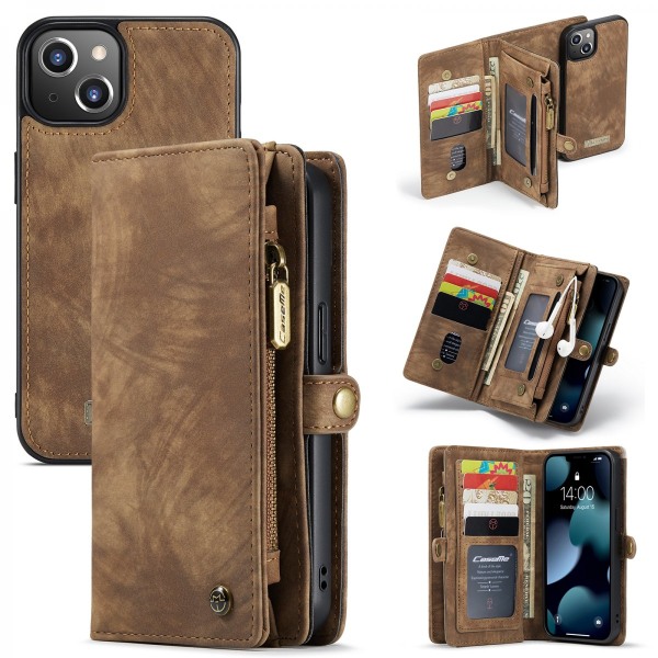 CaseMe Multi-Slot 2 i 1 Wallet Case iPhone 13 Brun