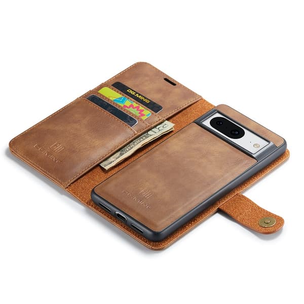 DG.MING 2-i-1 Magnetiskt Plånboksfodral Google Pixel 8 Cognac