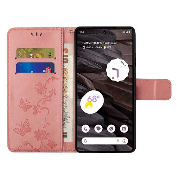 Læderetui Sommerfugle Google Pixel 8a Rosa