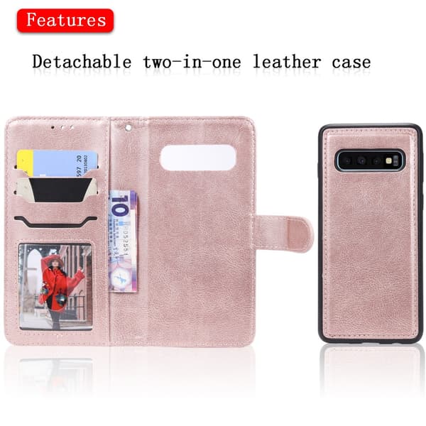Magnet Leather Wallet Samsung Galaxy S10 Roséguld