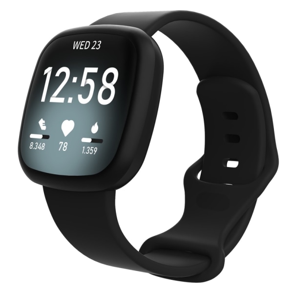 Silikone armbånd Fitbit Versa 4/Sense 2 Sort (S)