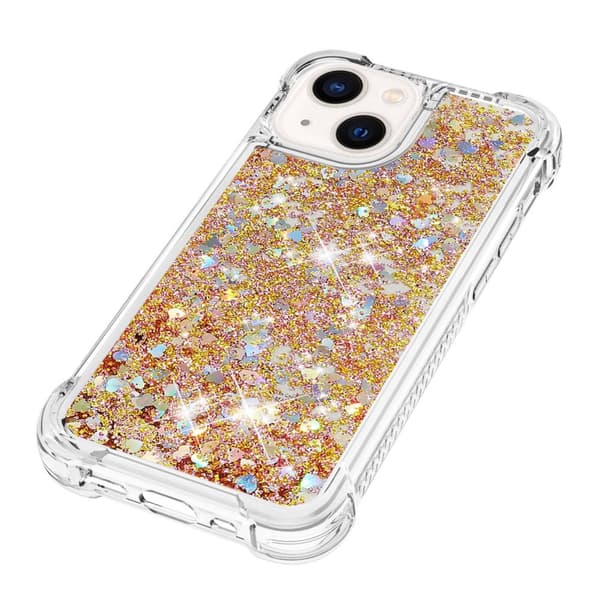 Glitter Bling TPU Skal iPhone 14 Guld