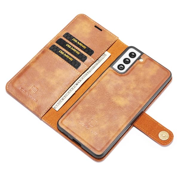 DG.MING 2-i-1 Magnet Pung Samsung Galaxy S21 Plus Cognac