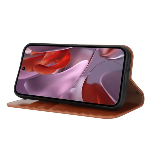 Mobilcover Google Pixel 9a Ægte Læder Brun