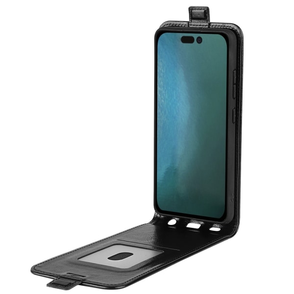 Läder Flip Fodral iPhone 14 Pro Svart