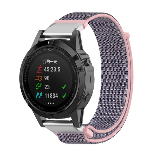 Nylonranneke Garmin Fenix E 47mm Pinkki