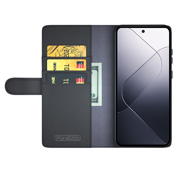 Ægte læderetui Xiaomi 14 Sort