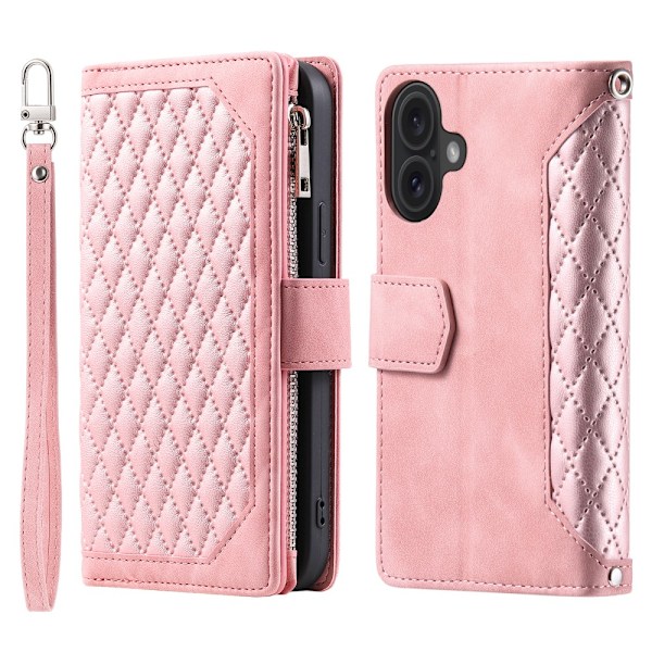 iPhone 16 Pung Etui Polstret Rosa