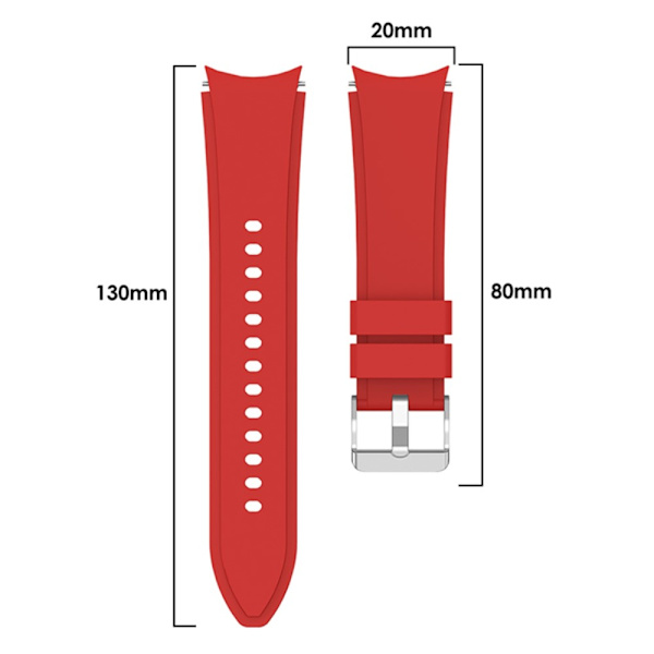 Silikonarmband Samsung Galaxy Watch 5 40/44/Pro 45mm Röd