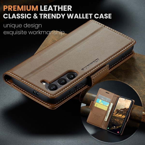 CaseMe Slim Wallet Case RFID-beskyttelse Samsung Galaxy S25 Brun