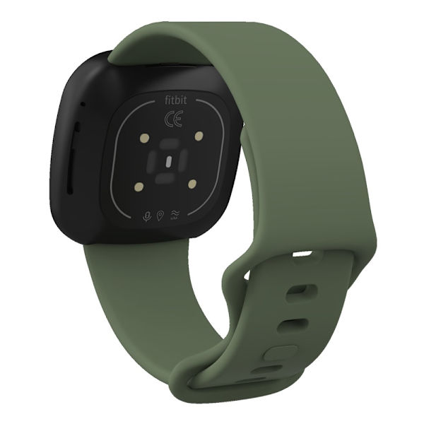 Fitbit Versa 4/Sense 2 -silikoniranneke, tummanvihreä (S)