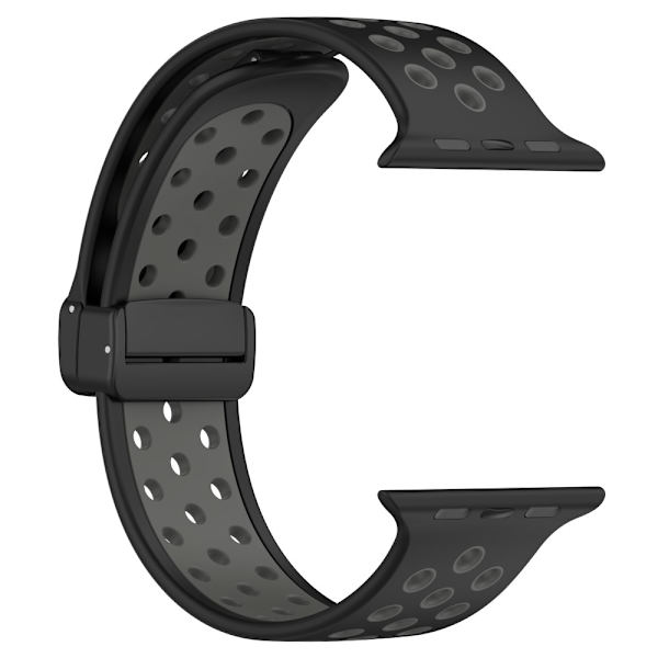Silikonearmbånd Sport Apple Watch 45mm Series 9 Sort/Grå