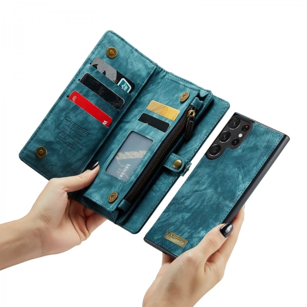 CaseMe Multi-Slot 2 i 1 Wallet Case Galaxy S24 Ultra Blue