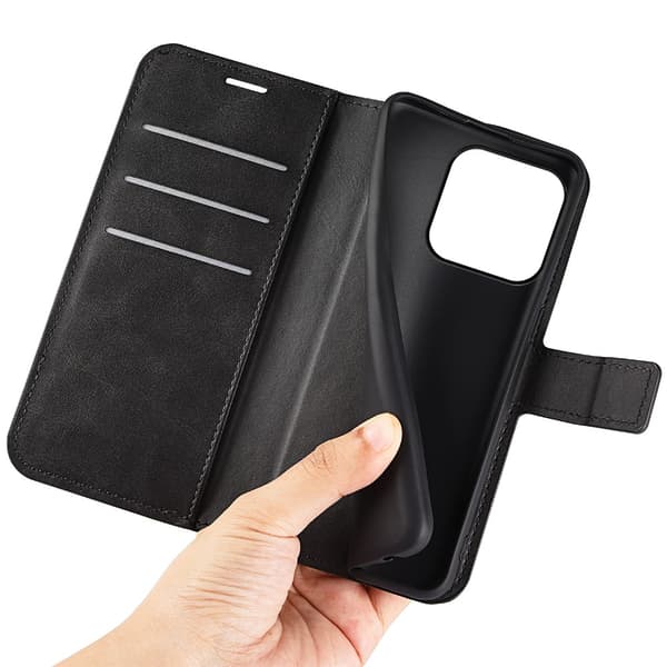 iPhone 15 Pro Max Wallet Läder Svart