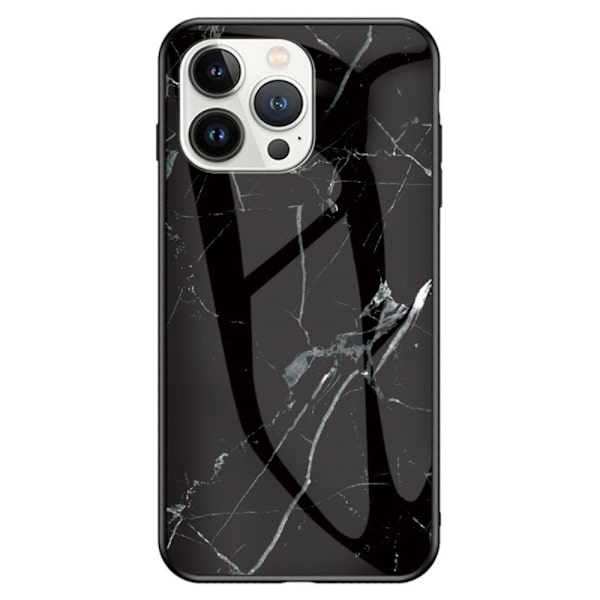 Hærdet glas iPhone 14 Pro Sort Marmor