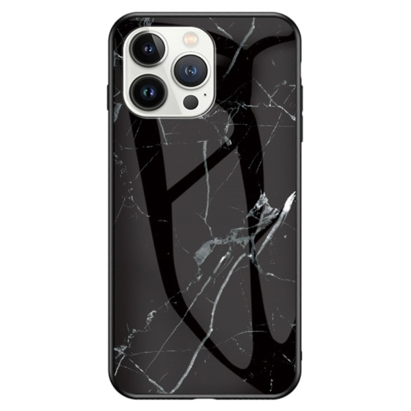 Skal Härdat Glas iPhone 14 Pro Svart Marmor